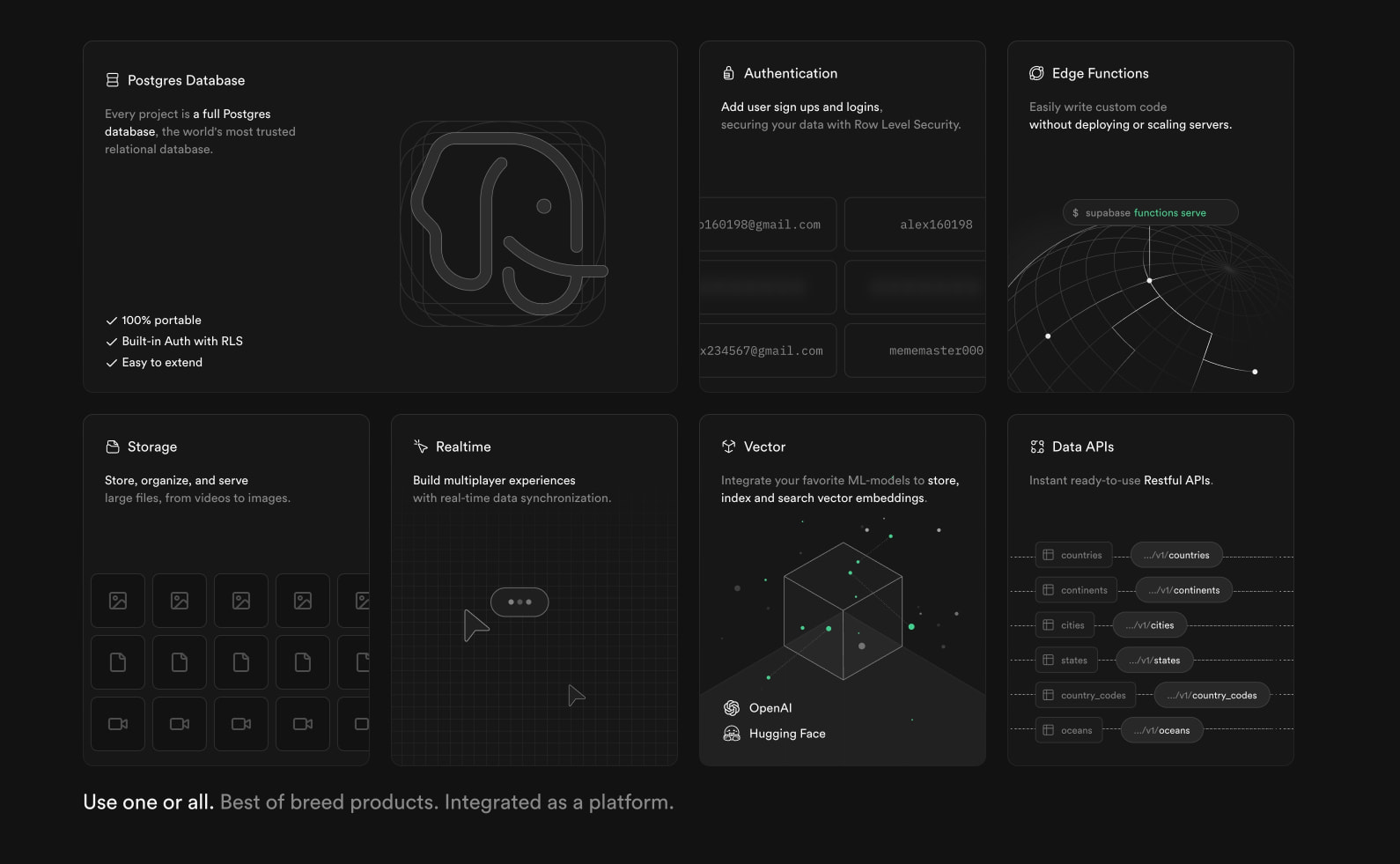 Supabase | The Postgres Development Platform. captured website design