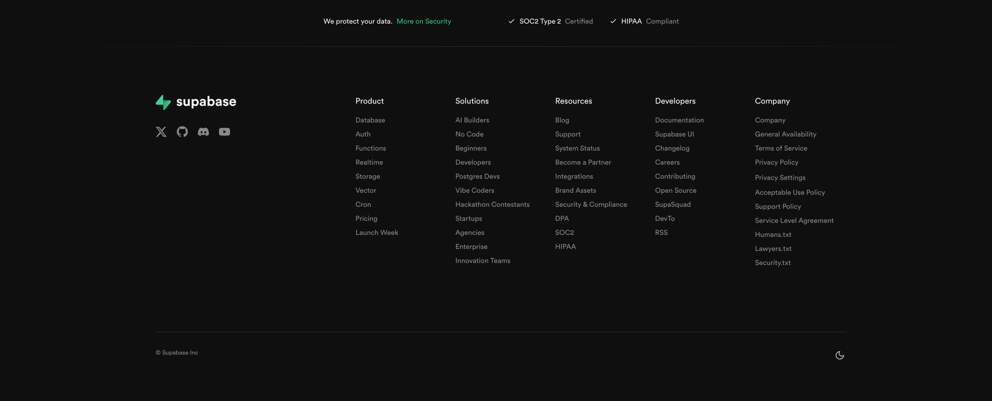 Supabase | The Postgres Development Platform. captured website design
