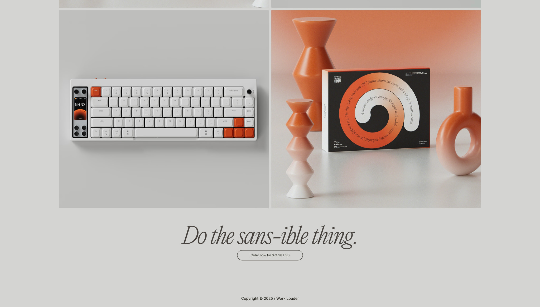 KNOB / k•no•b•sans / low-profile keyset captured website design