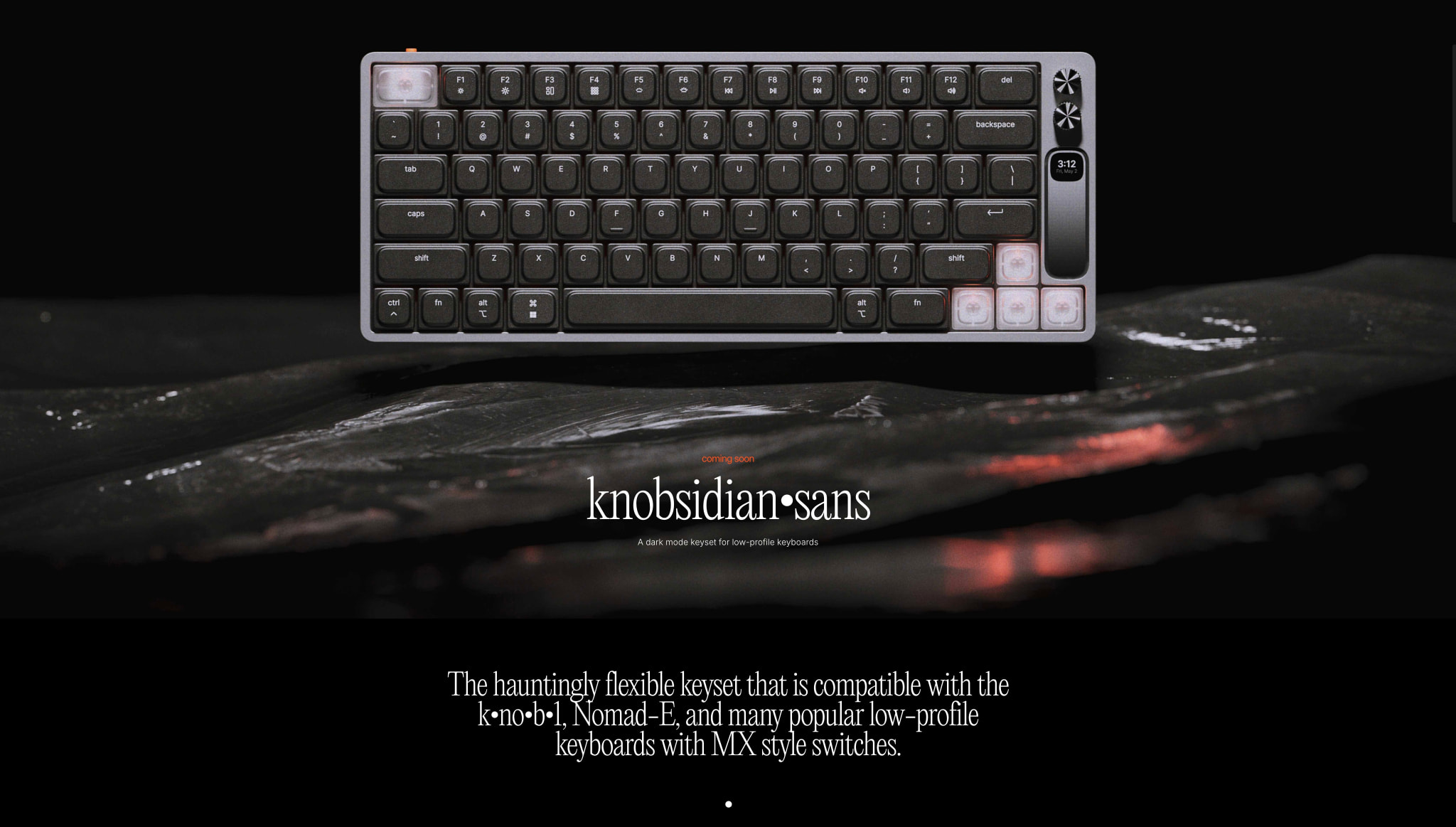 KNOB / knobsidian•sans / low-profile keyset captured website design
