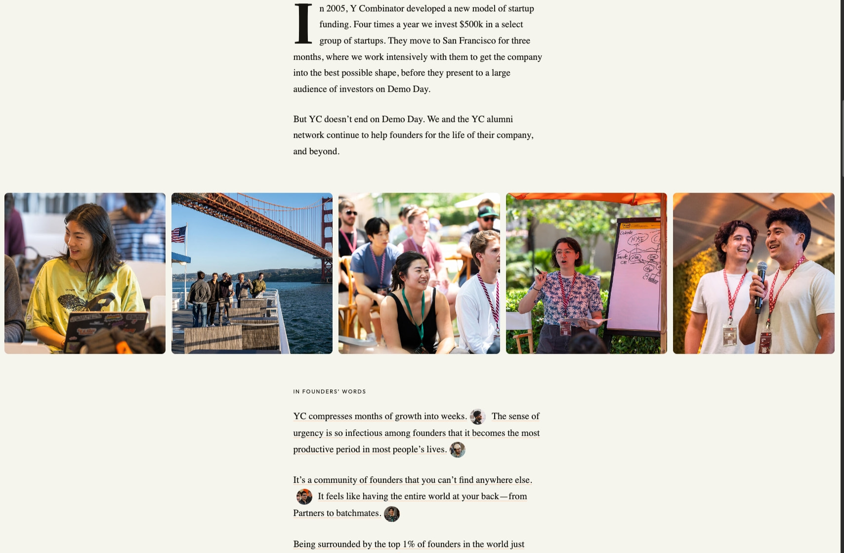Y Combinator captured website design