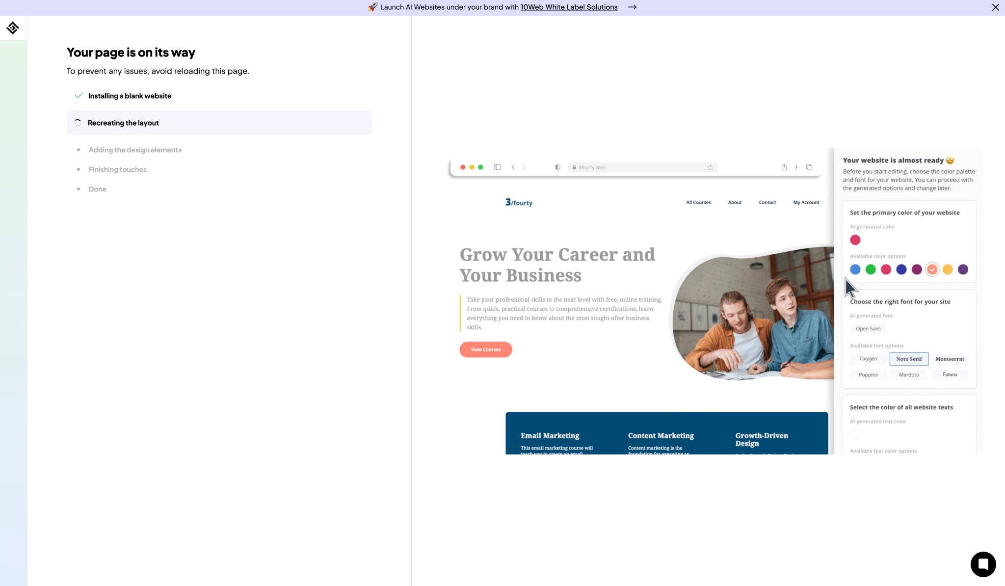 Convert With AI Builder - Dashboard captured website design