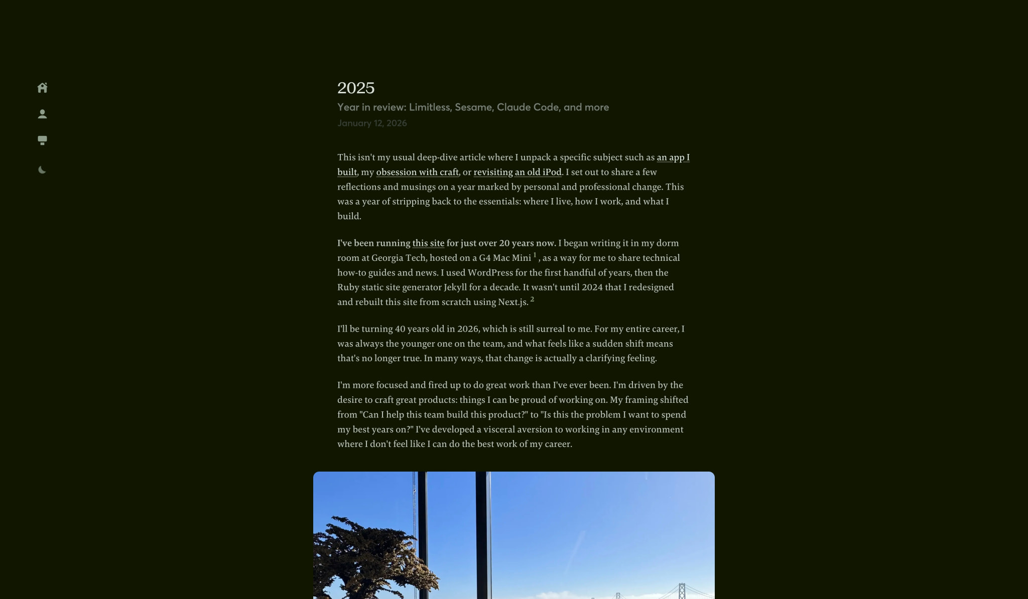 2025 | Paul Stamatiou captured website design