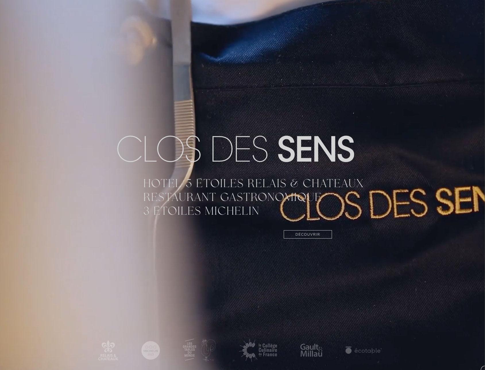 Le Clos des Sens | Restaurant 3 étoiles et Hôtel Relais & Châteaux à Annecy captured website design