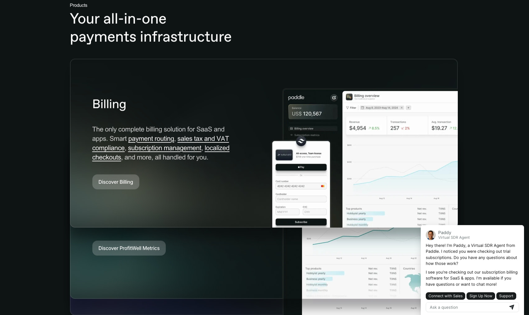 Paddle - Subscription Billing Software for SaaS & Apps captured website design