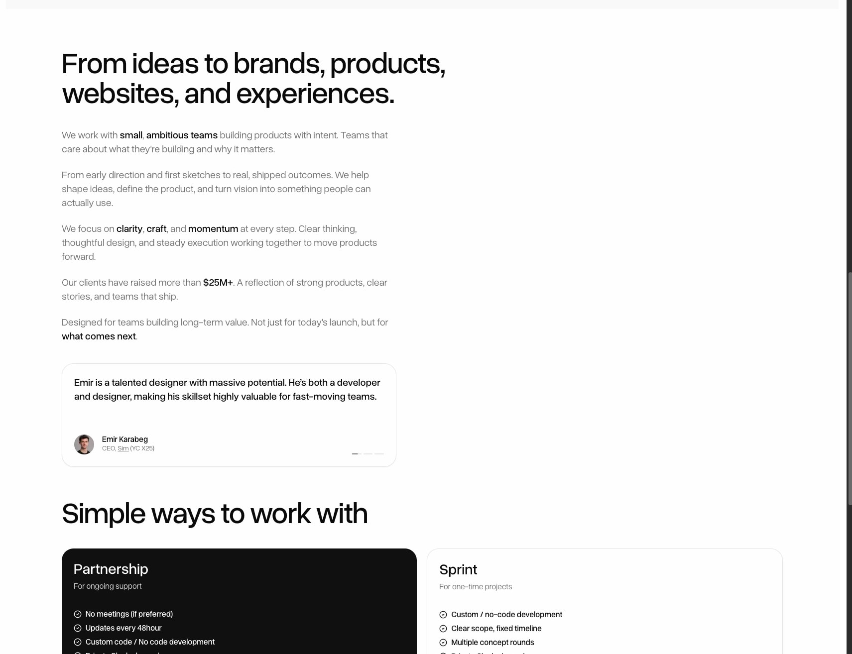 Arc • Creative Studio captured website design