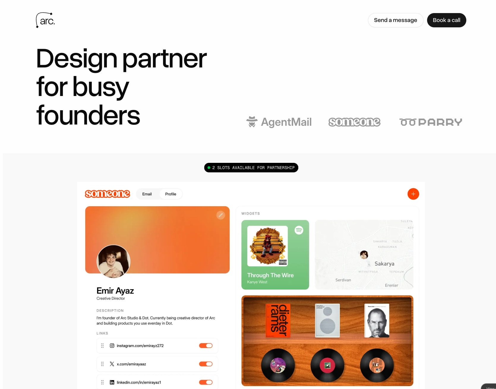 Arc • Creative Studio captured website design