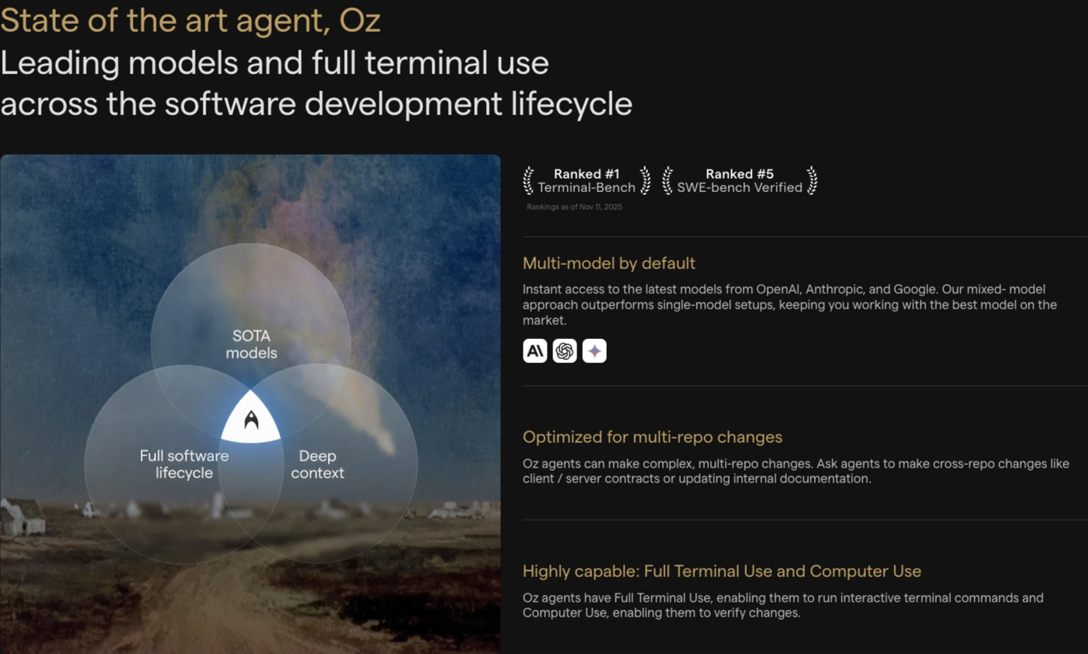 Warp: The Agentic Development Environment captured website design