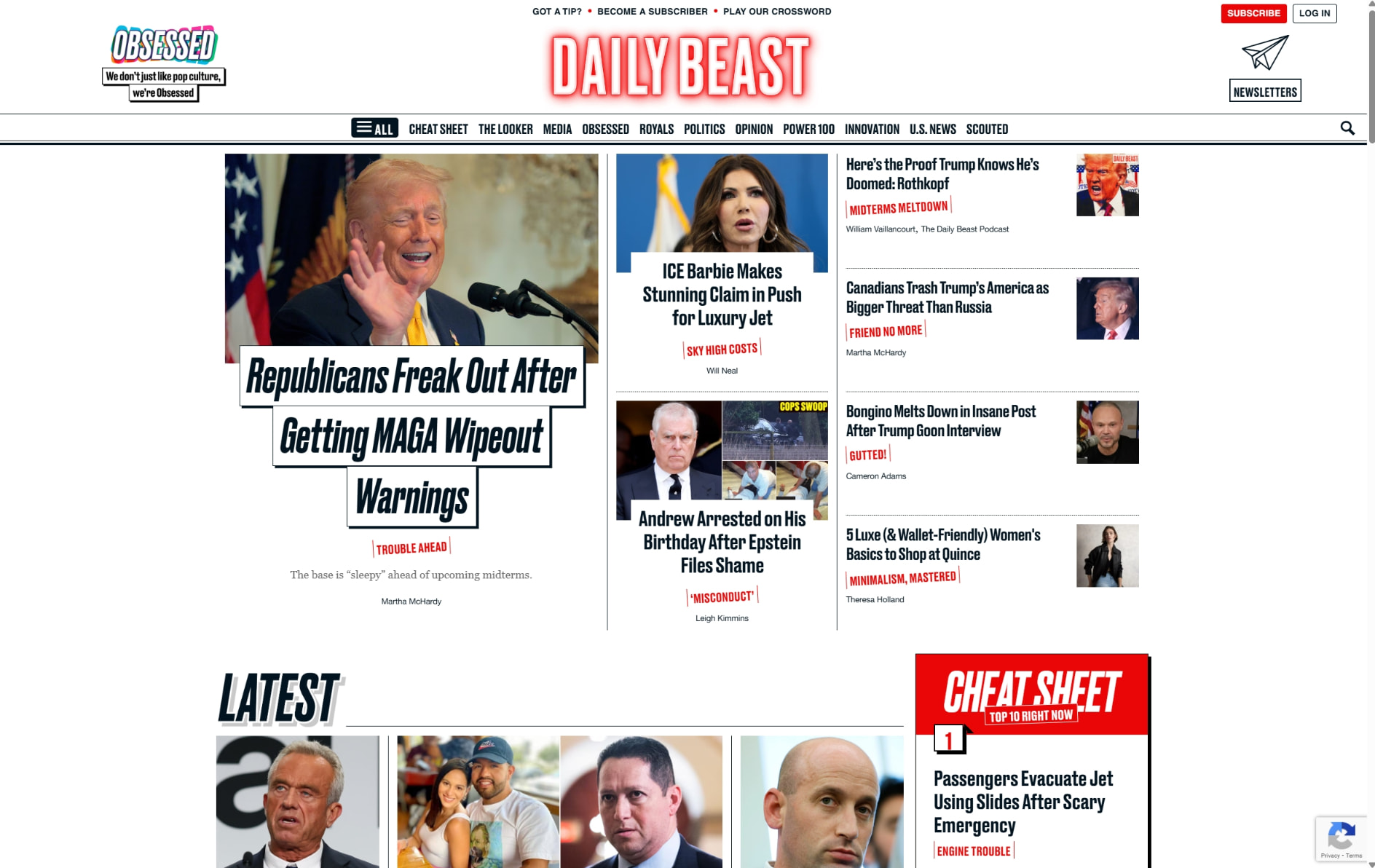 The Daily Beast: The Latest in Politics, Media & Entertainment News captured website design