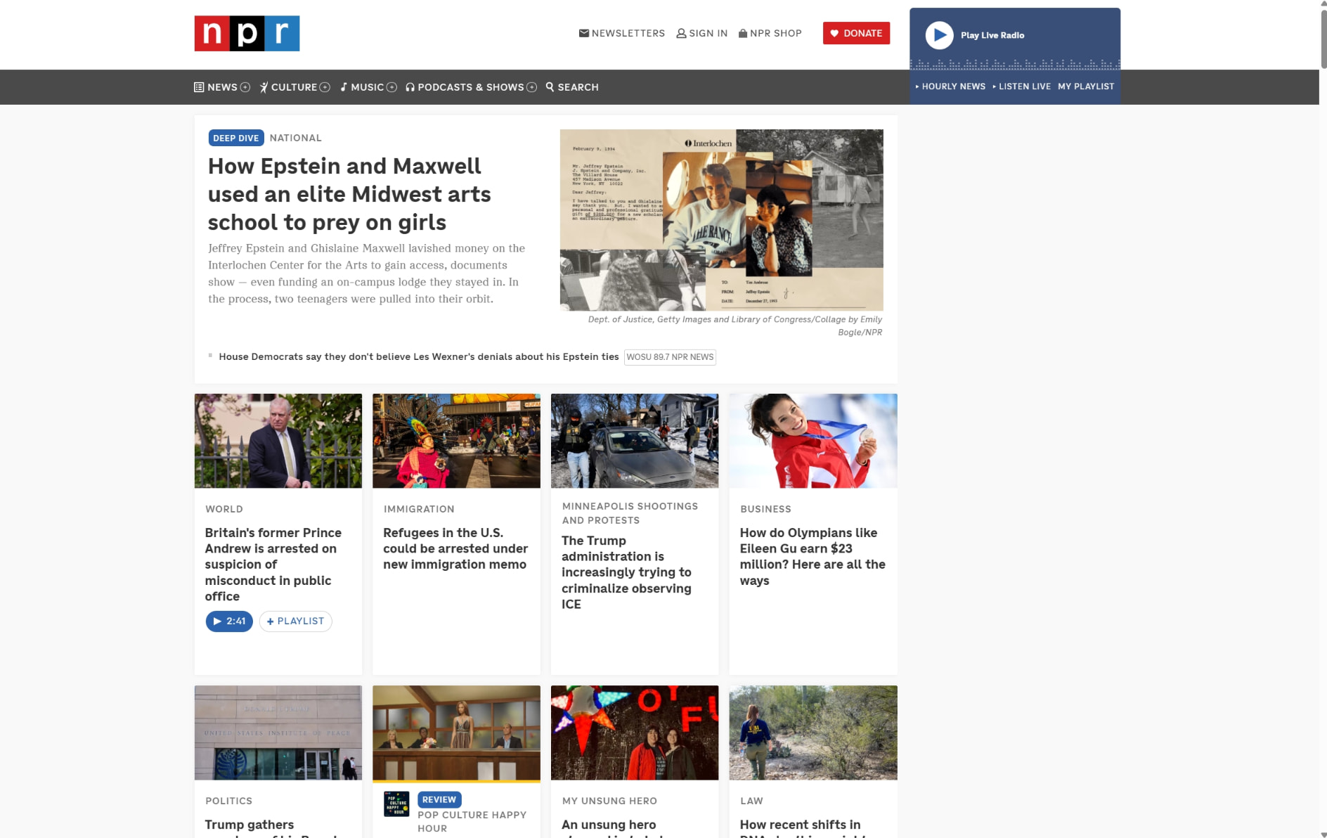 NPR - Breaking News, Analysis, Music, Arts & Podcasts : NPR captured website design
