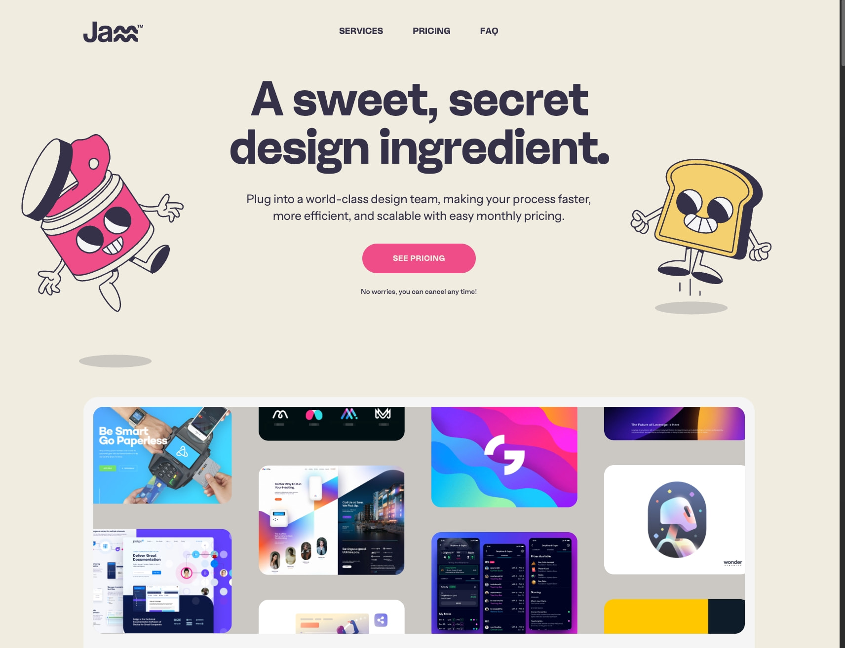 Jamm | Premium Design as a Subscription captured website design