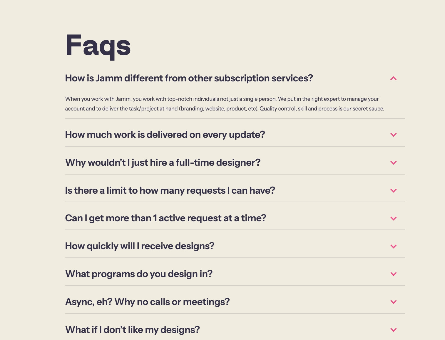 Jamm | Premium Design as a Subscription captured website design