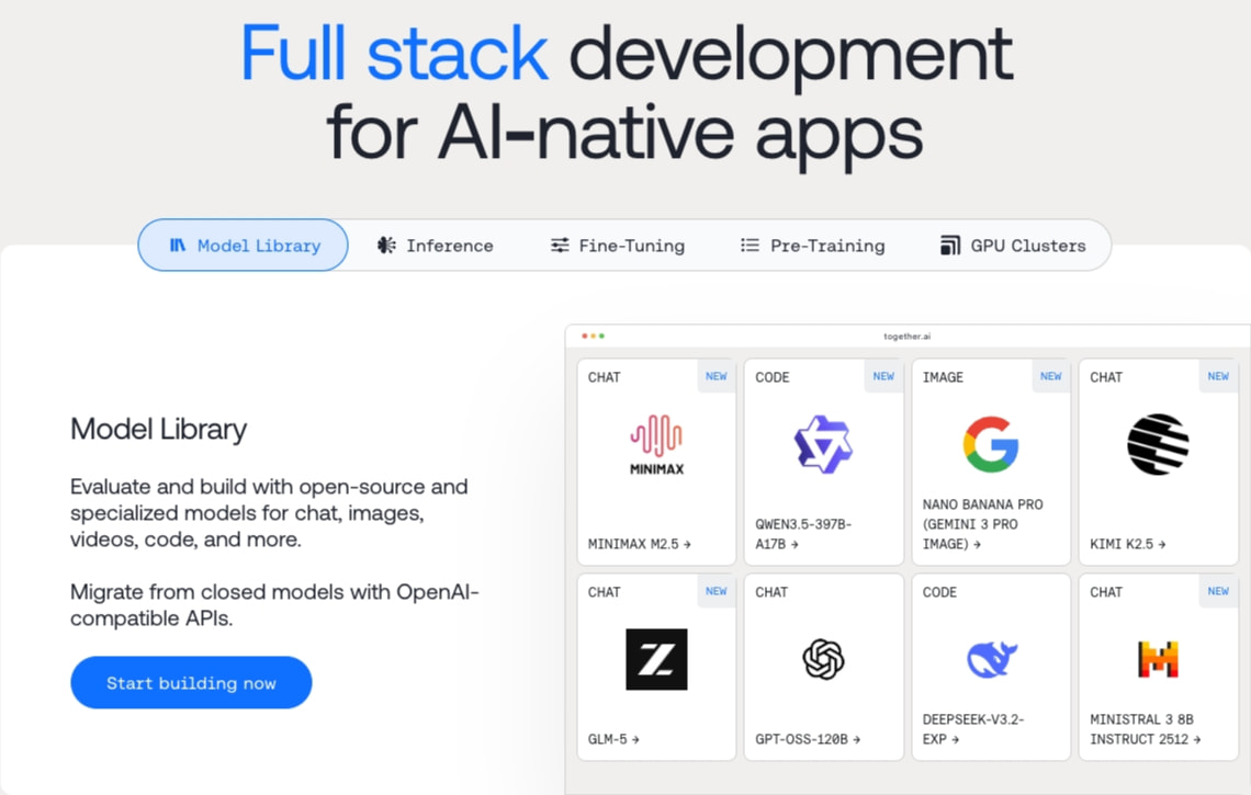 Together AI | The AI Native Cloud captured website design
