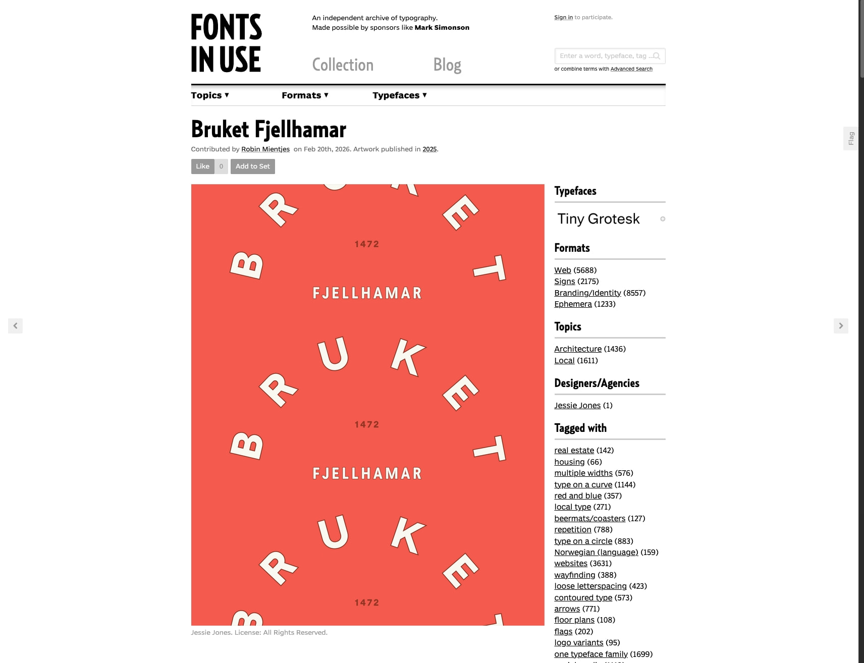 Bruket Fjellhamar - Fonts In Use captured website design
