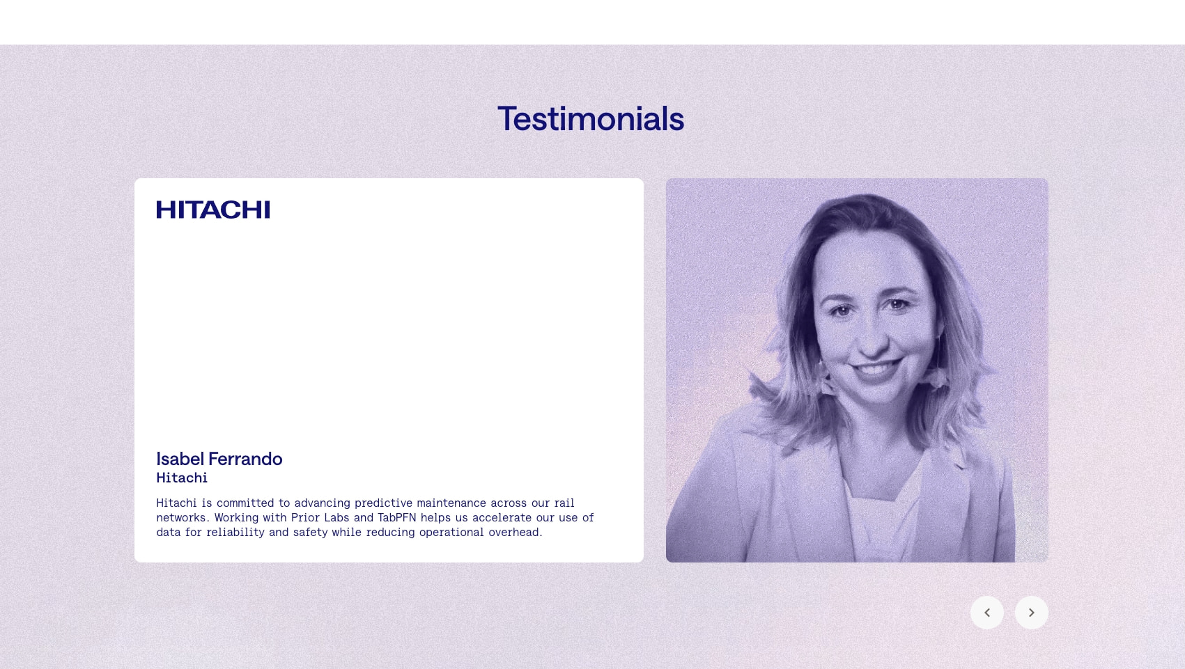 Prior Labs captured website design