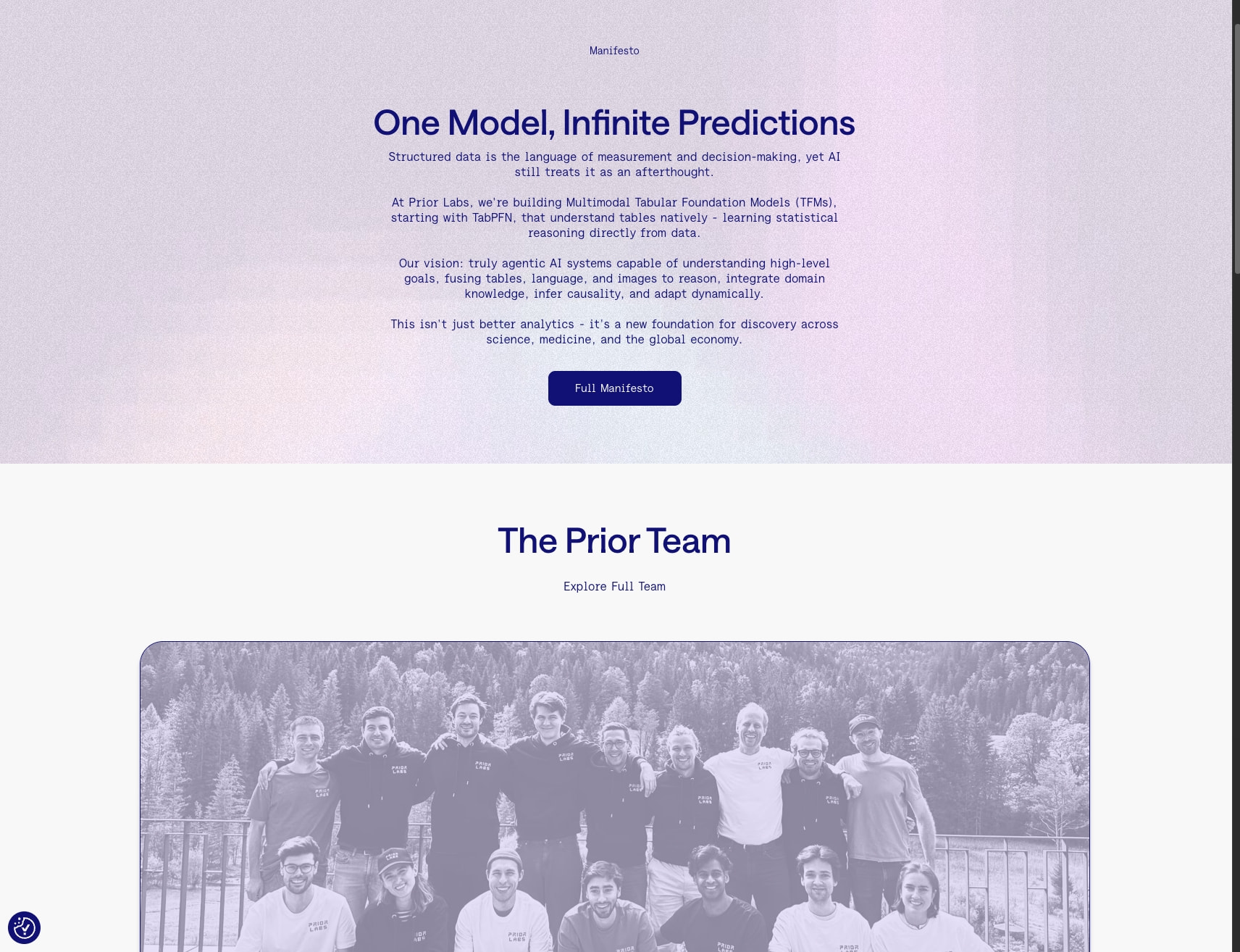 About | Prior Labs captured website design
