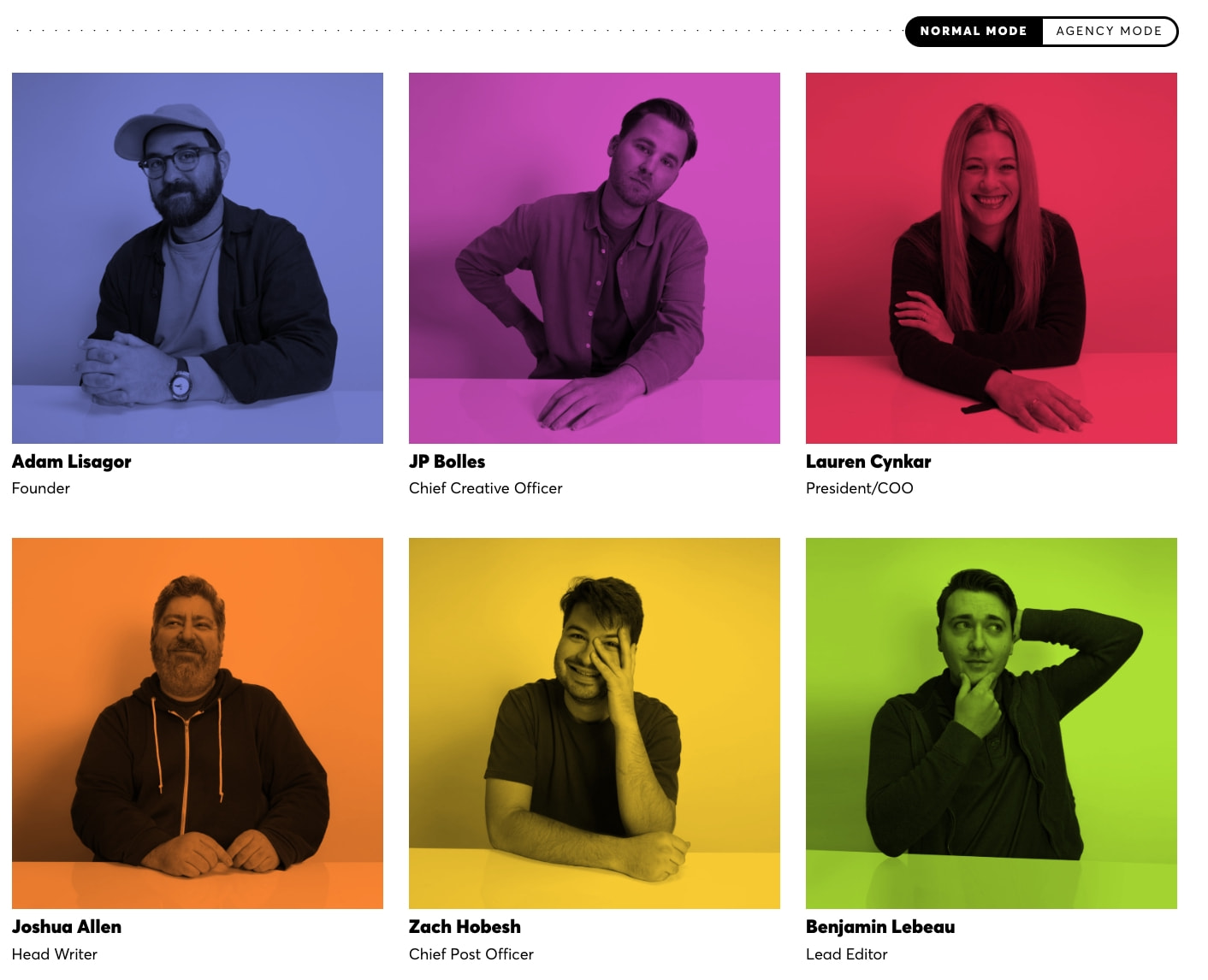 About - Sandwich captured website design