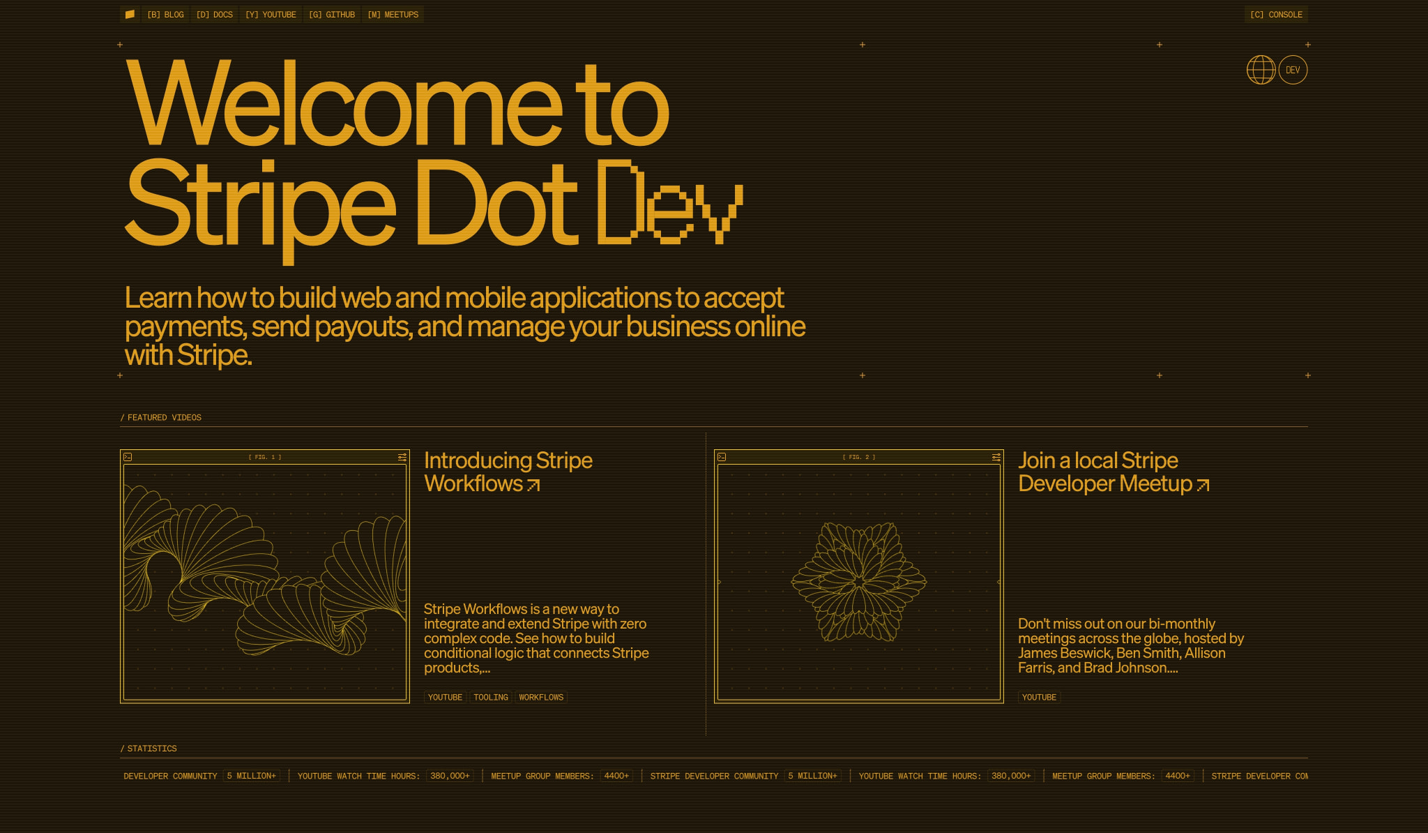 Stripe Dot Dev captured website design