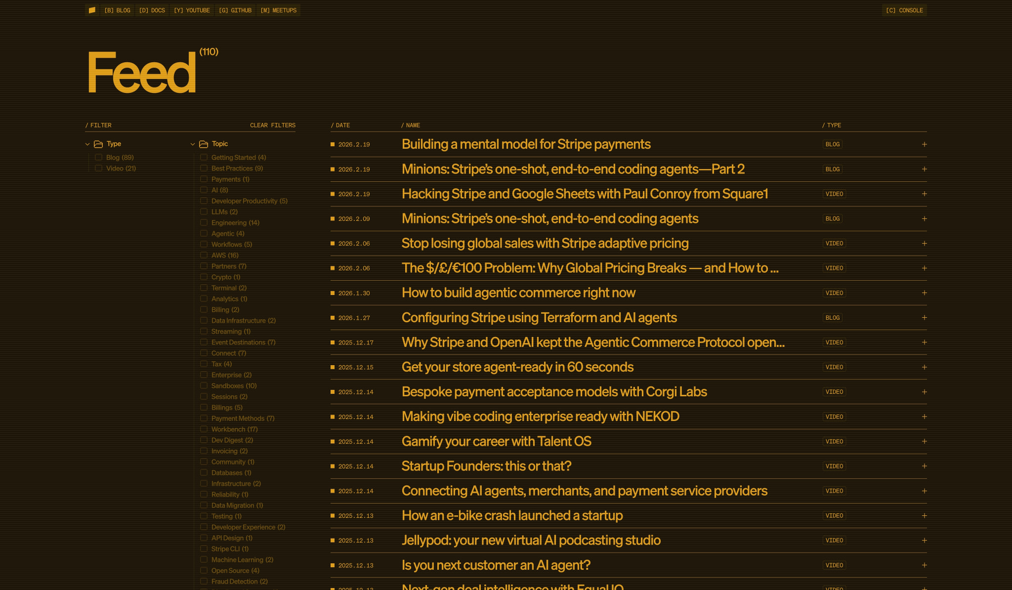 Stripe Dot Dev captured website design