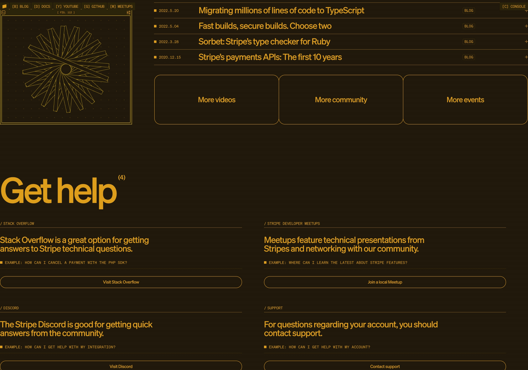 Stripe Dot Dev captured website design