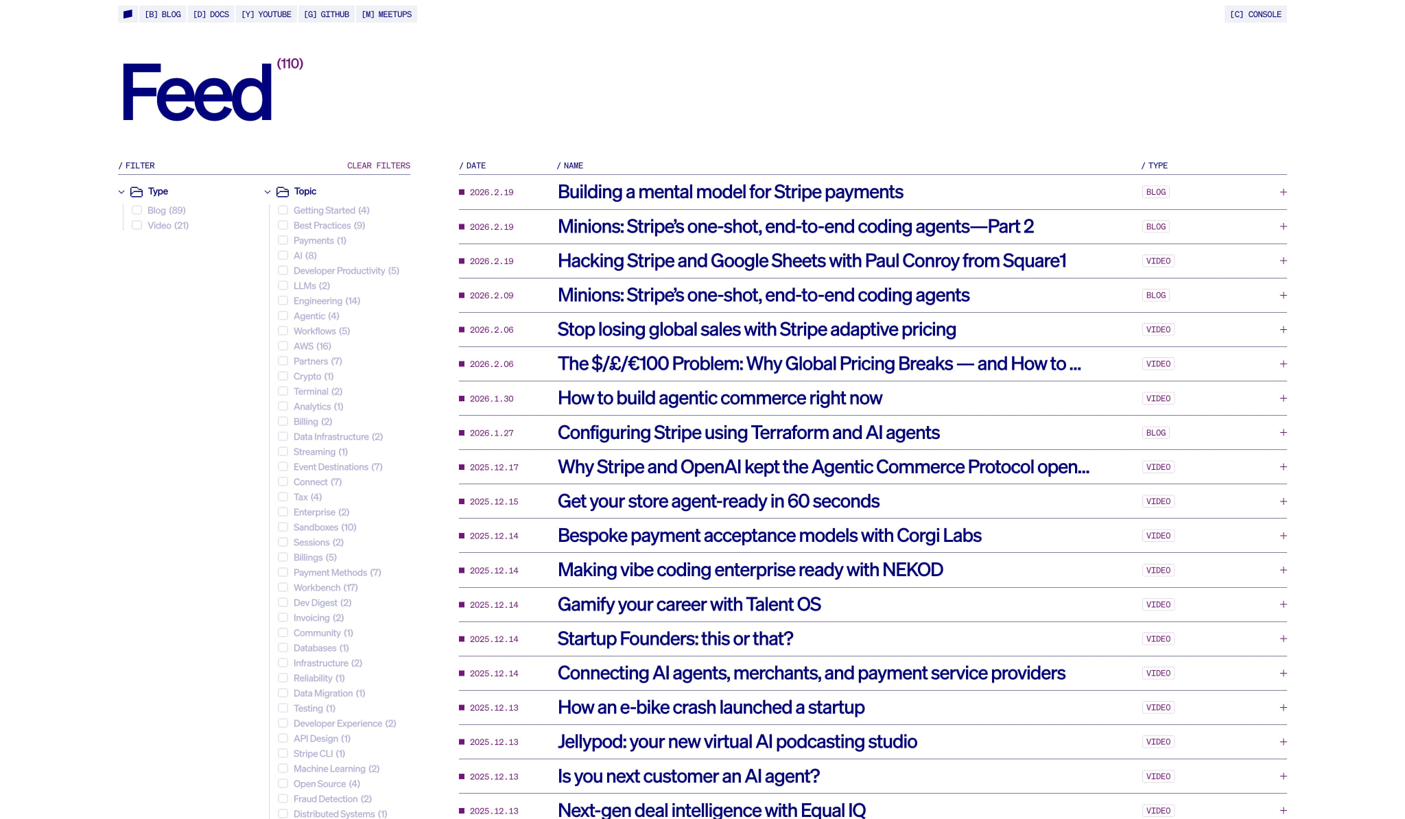 Stripe Dot Dev captured website design