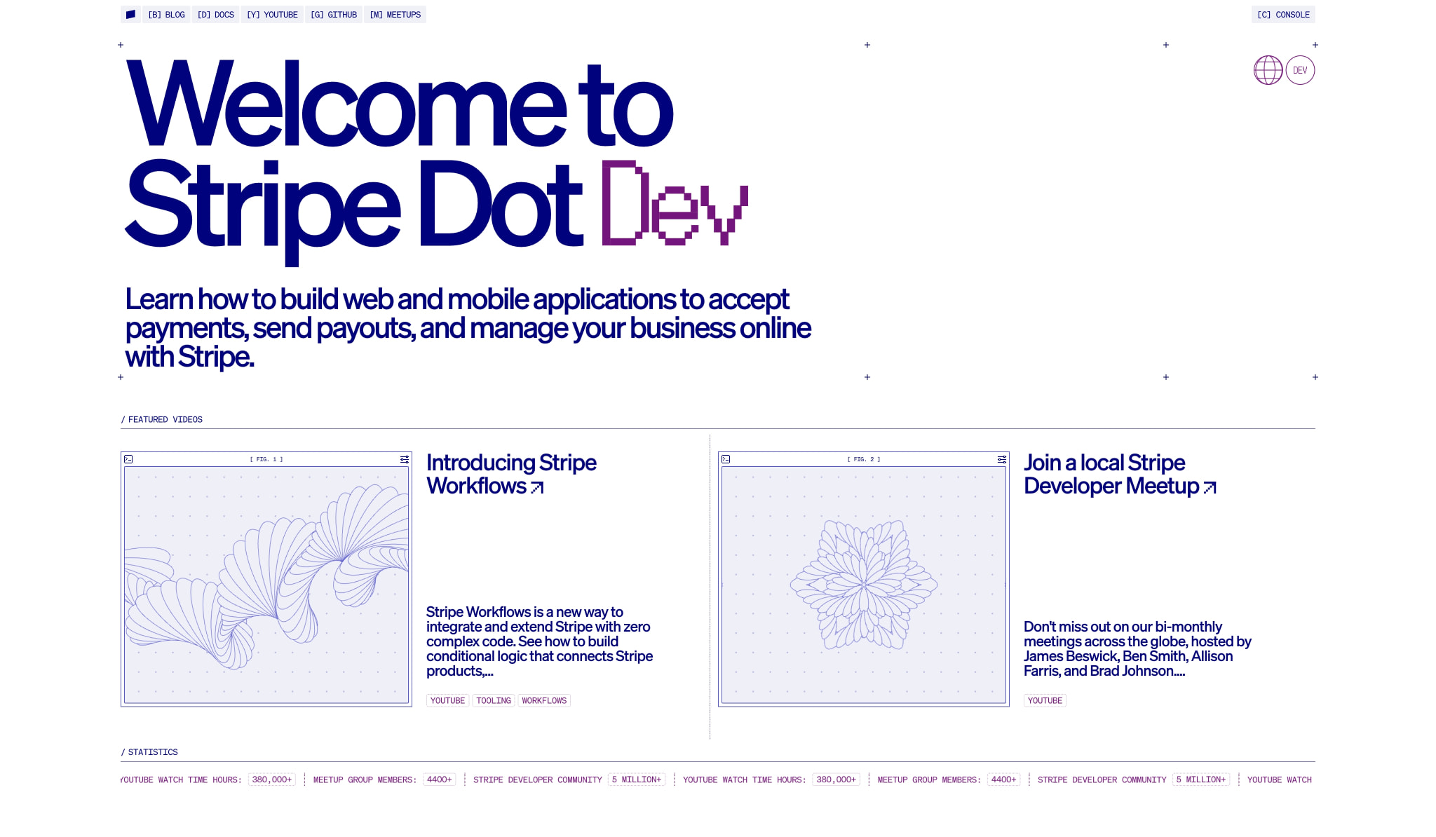 Stripe Dot Dev captured website design