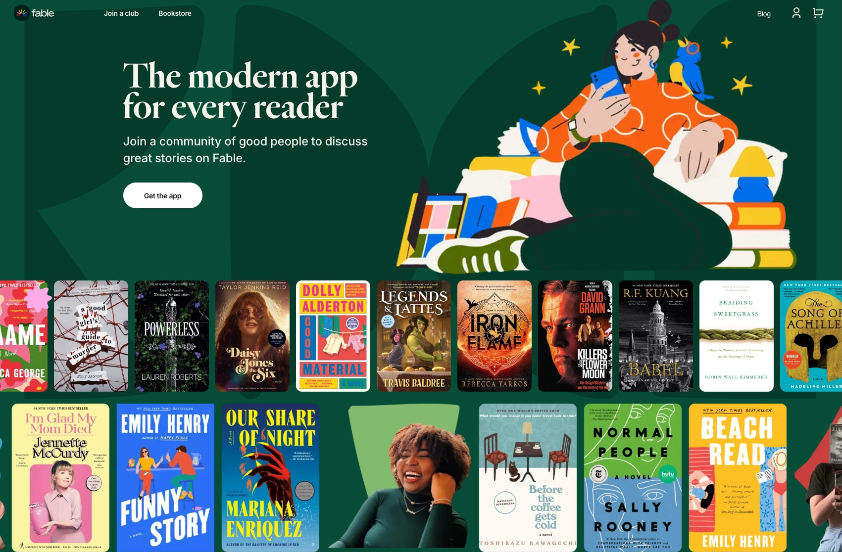 Fable: The social app for bookworms and bingewatchers captured website design