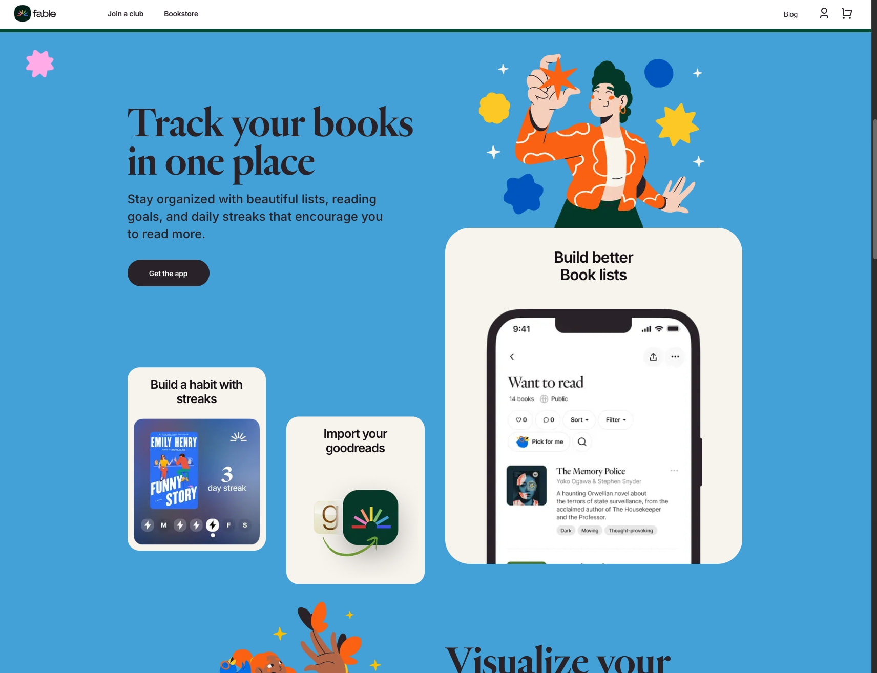 Fable: The social app for bookworms and bingewatchers captured website design