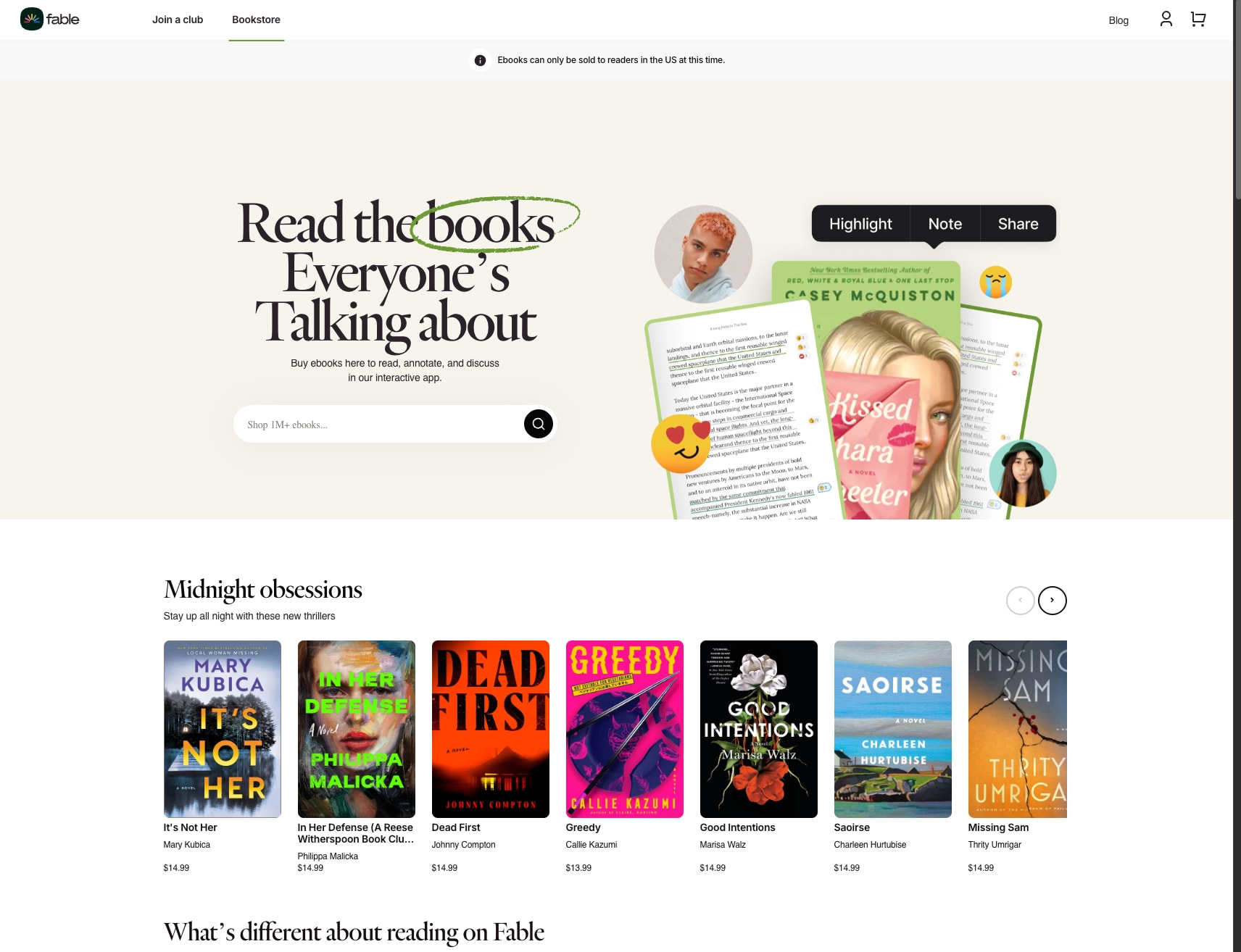 Fable | Stories for everyone captured website design