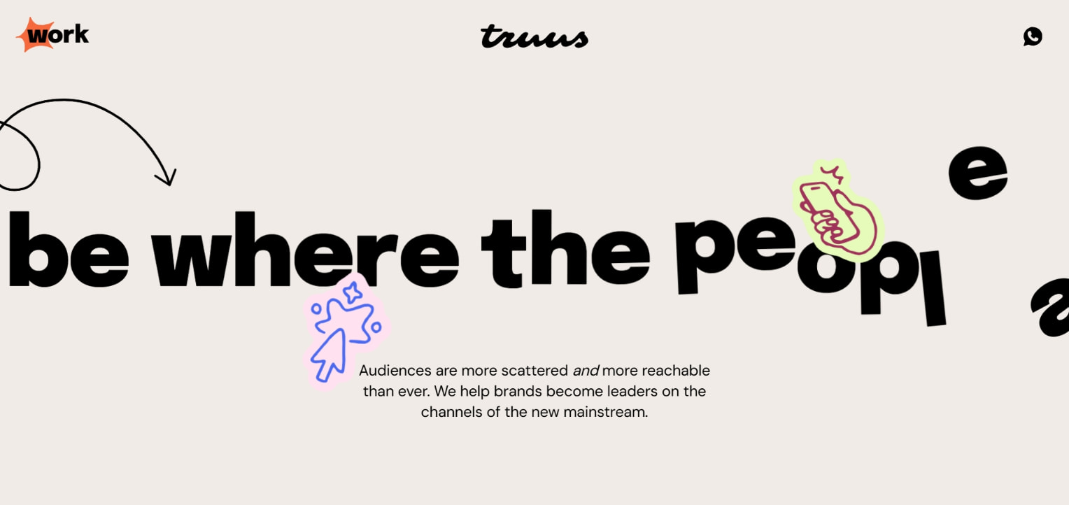 Truus - We make advertising for the new mainstream captured website design