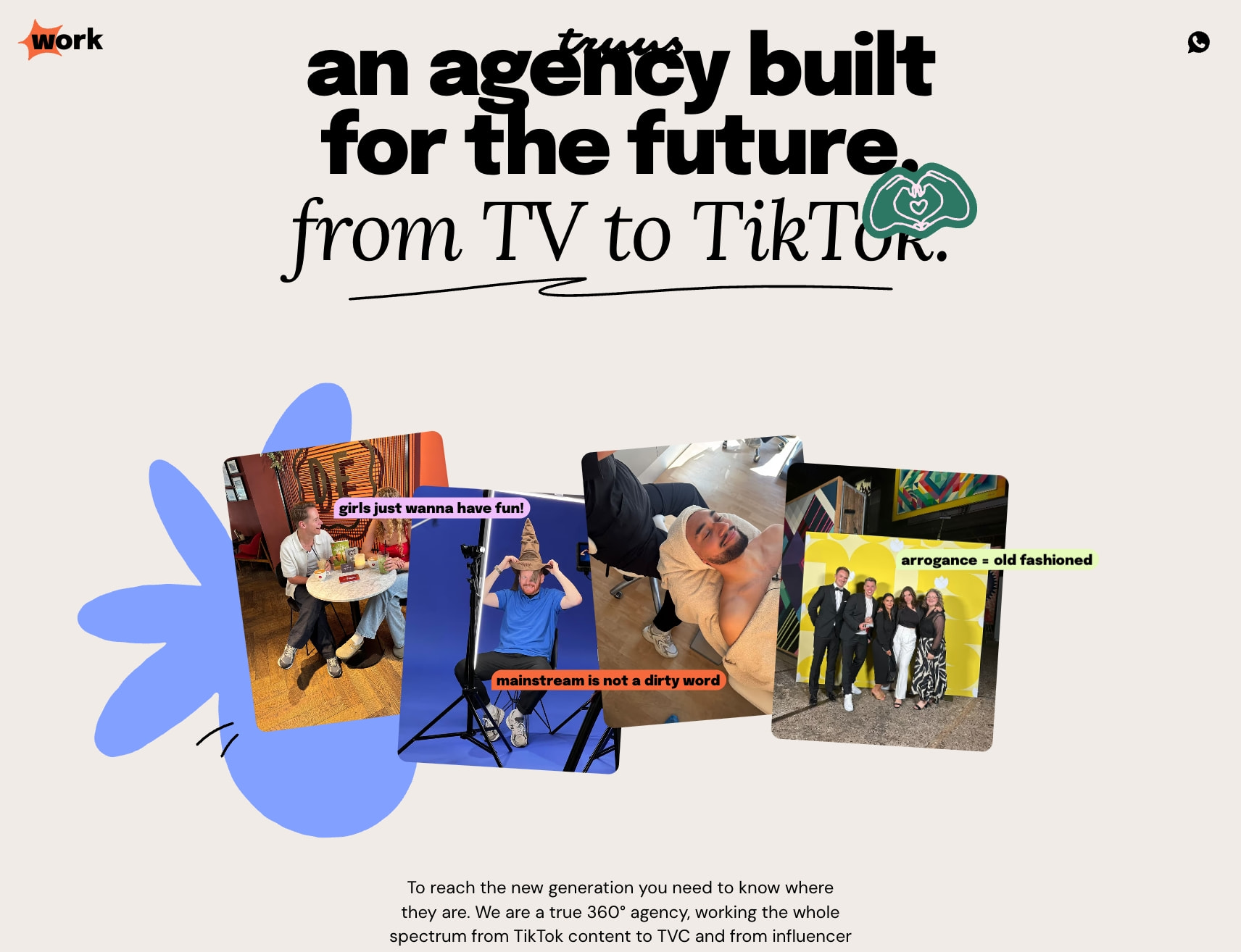 Truus - We make advertising for the new mainstream captured website design