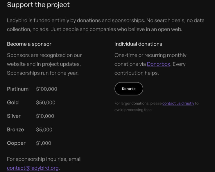 Ladybird captured website design