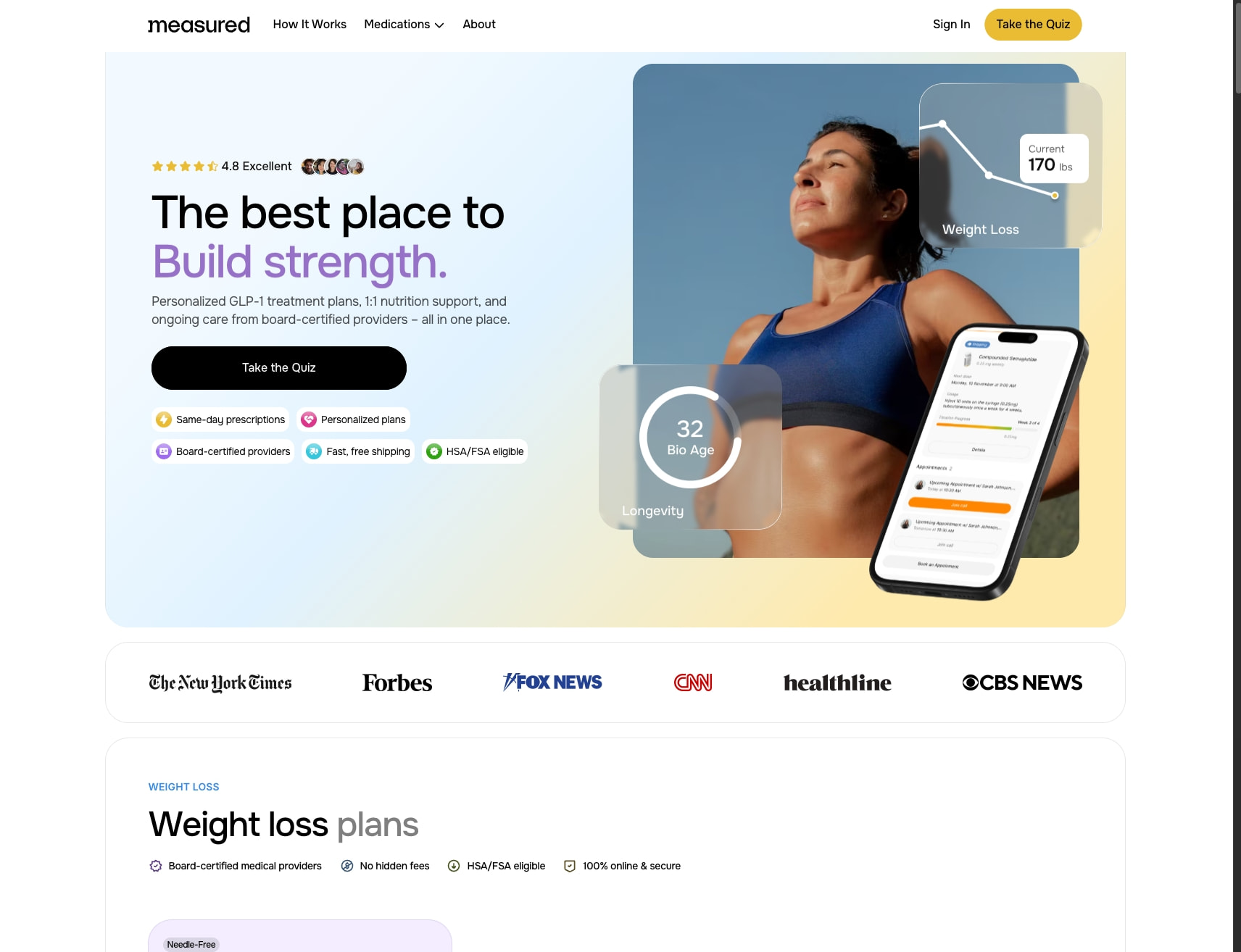 Measured - Your Home For Metabolic Health captured website design