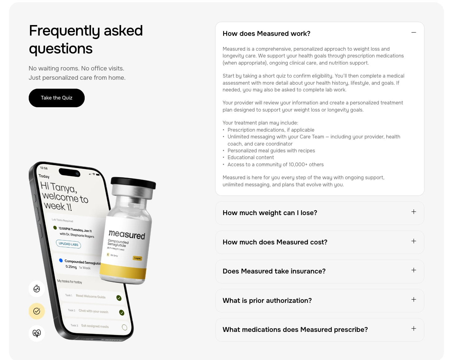 Measured - Your Home For Metabolic Health captured website design