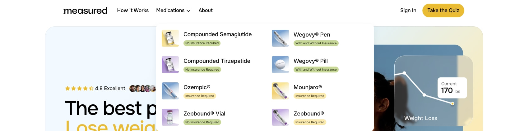 Measured - Your Home For Metabolic Health captured website design