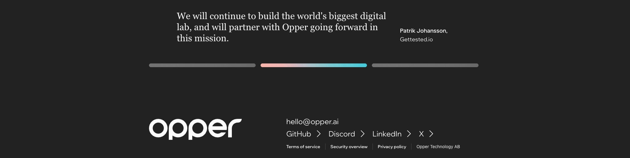Opper captured website design