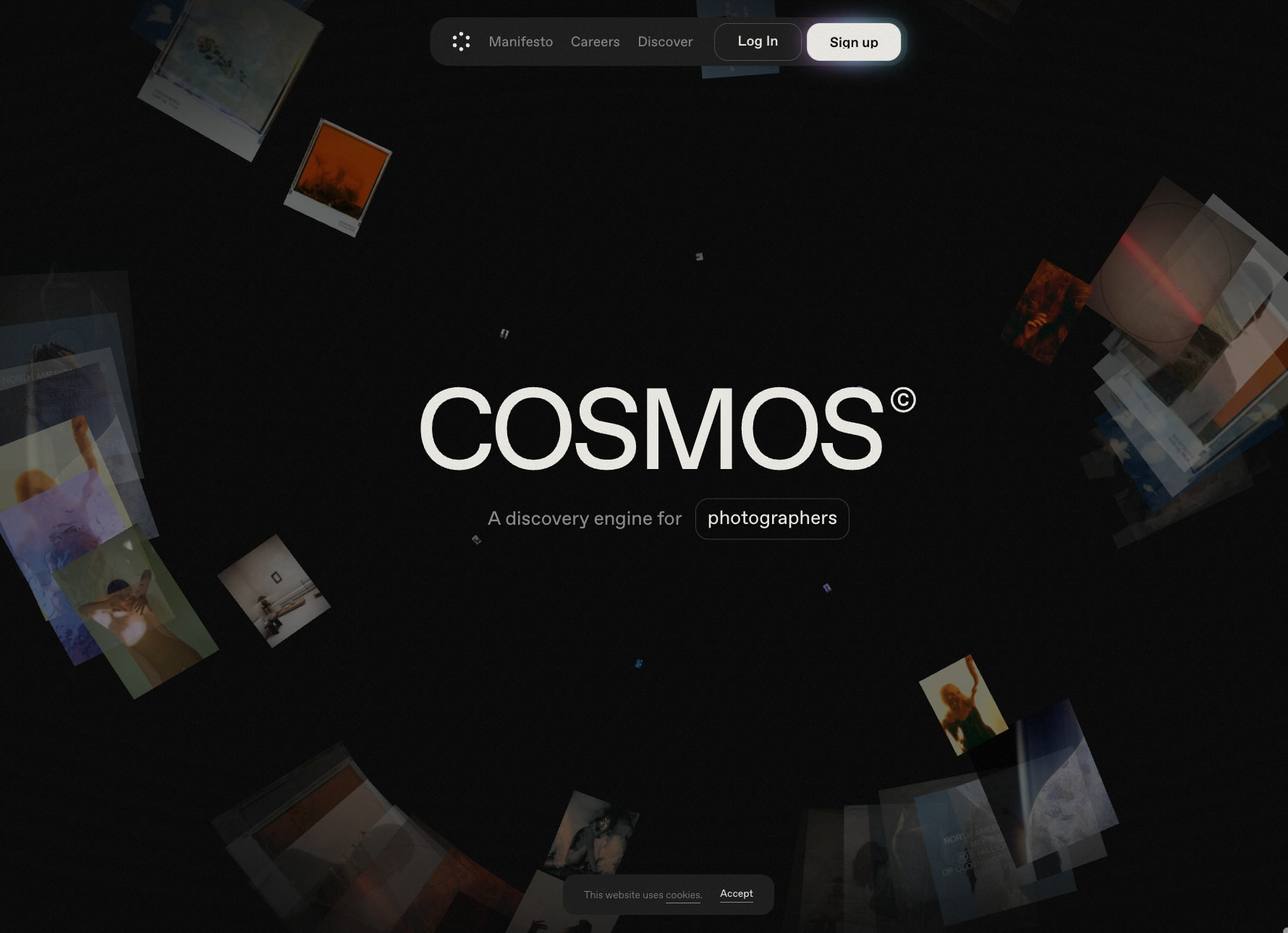 Cosmos captured website design