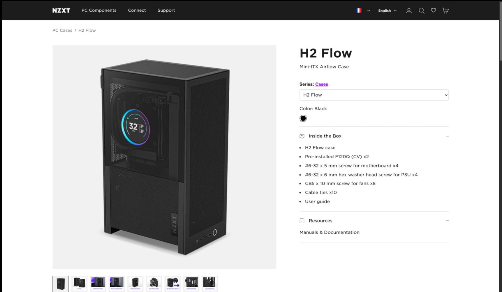 NZXT | H2 Flow | Mini-ITX Airflow Case captured website design