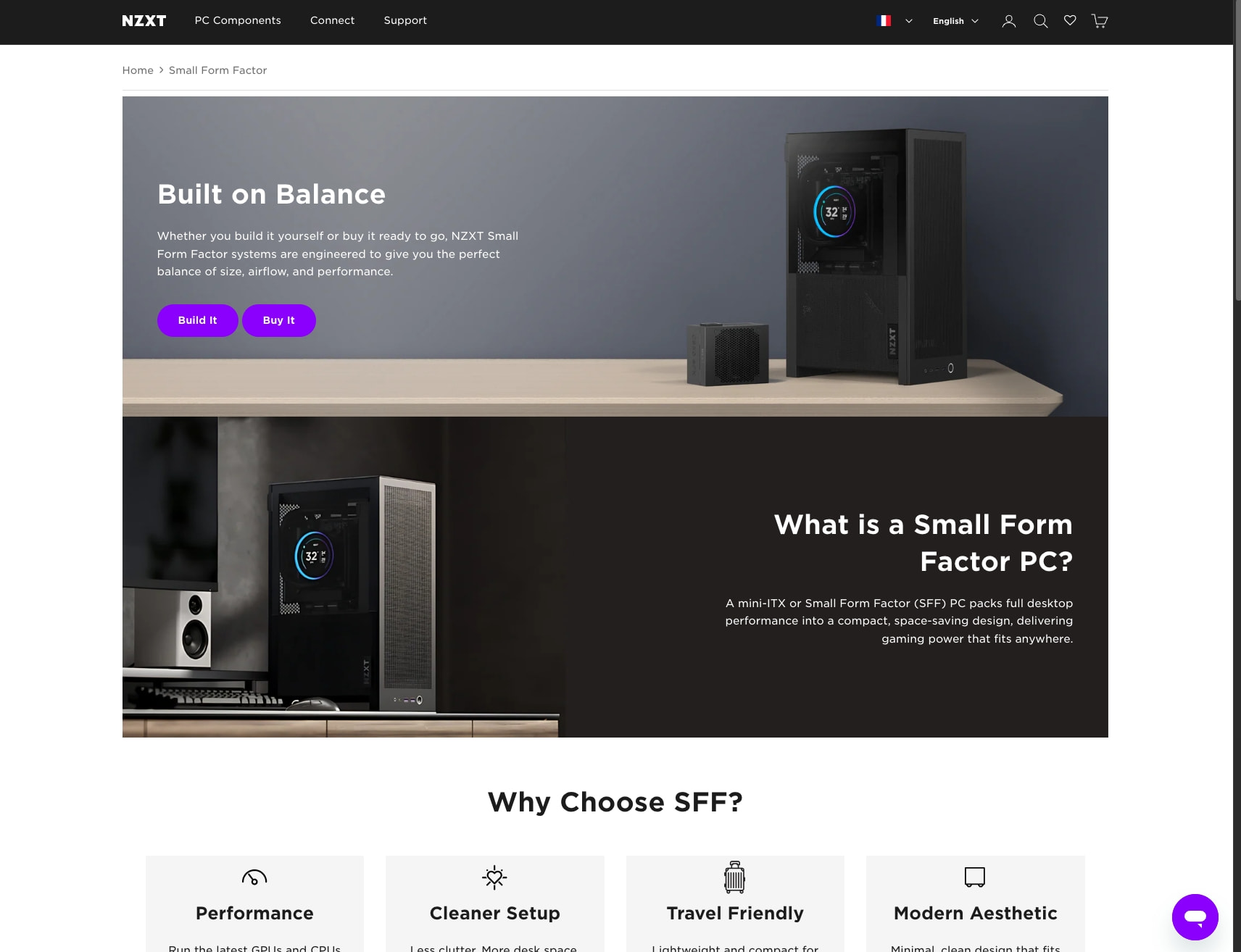 Small Form Factor captured website design