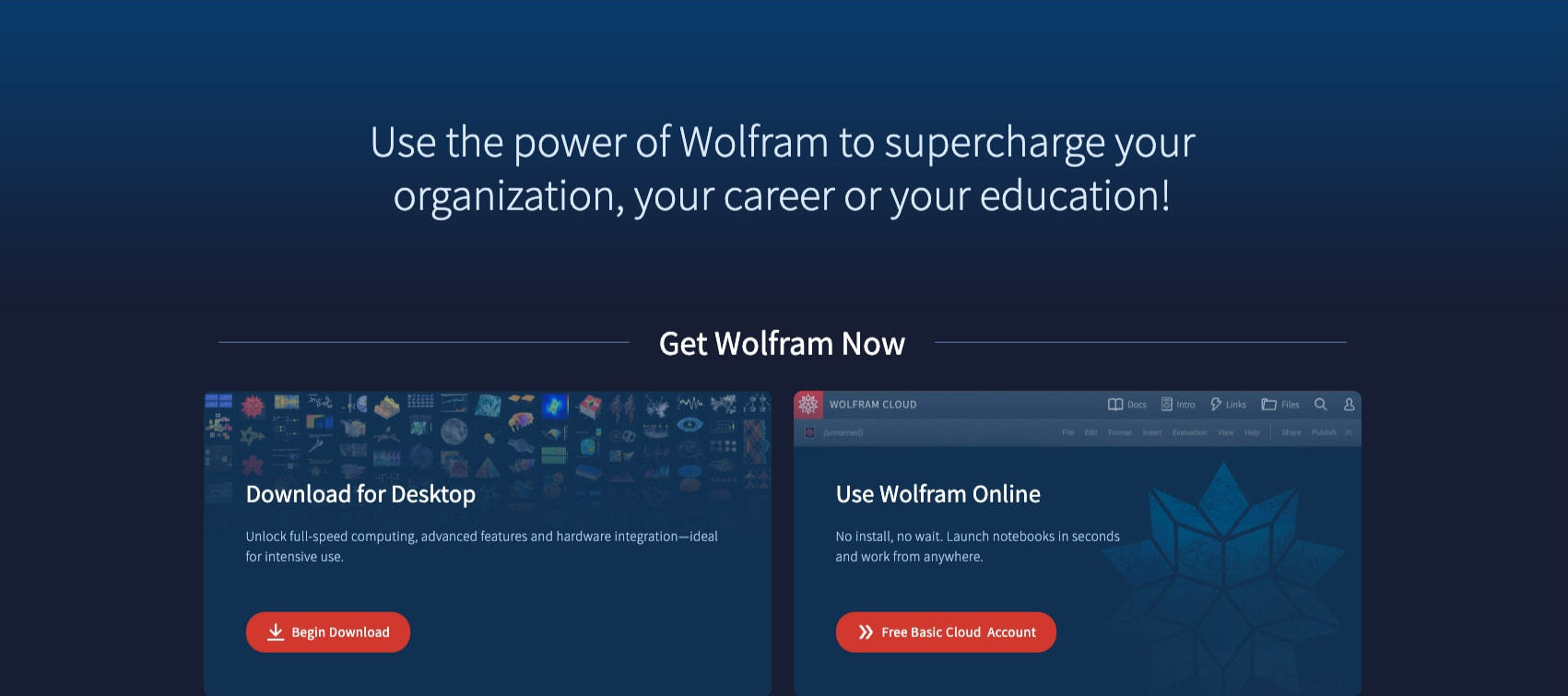 Wolfram: Delivering the Computational Future captured website design