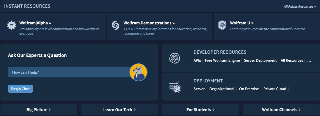 Wolfram: Delivering the Computational Future captured website design