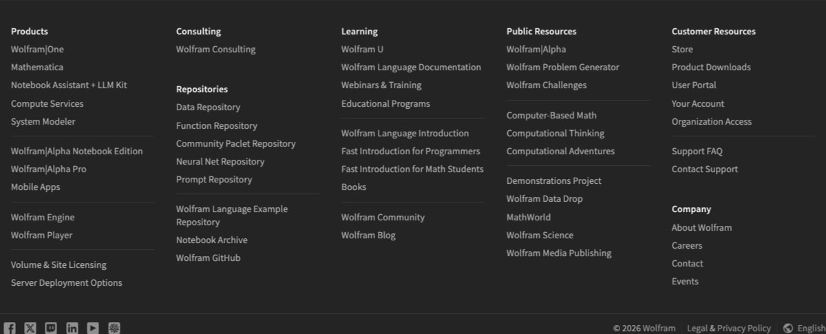 Wolfram: Delivering the Computational Future captured website design