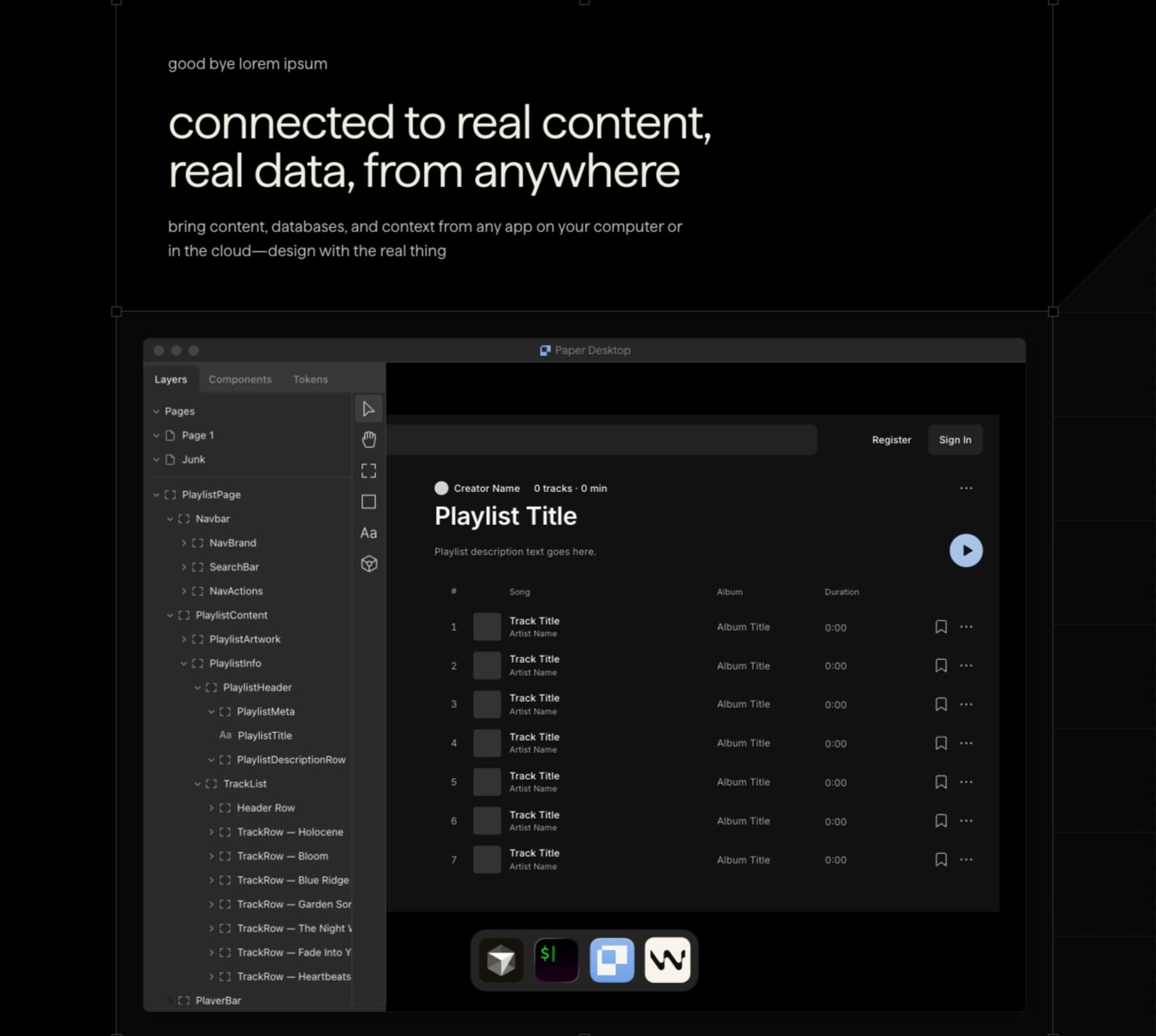 Paper – design, share, ship captured website design