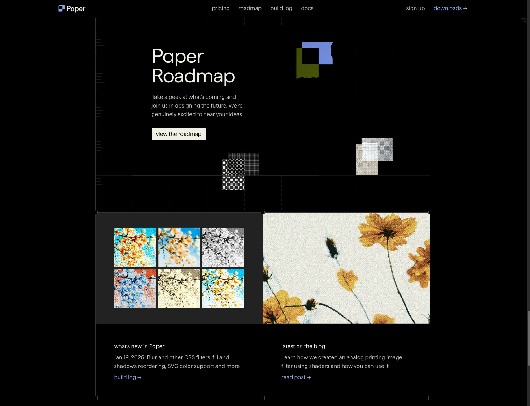 Paper – design, share, ship captured website design