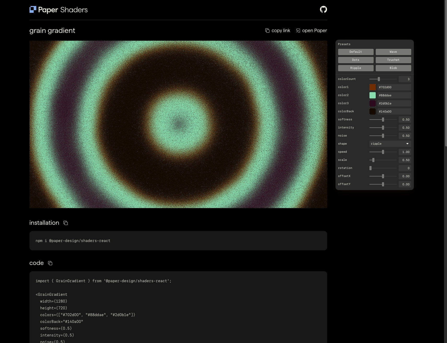 Grain Gradient • Paper captured website design