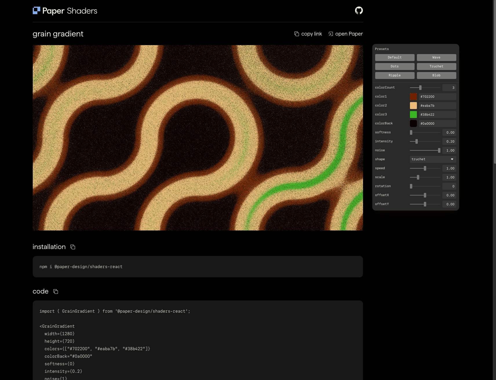 Grain Gradient • Paper captured website design