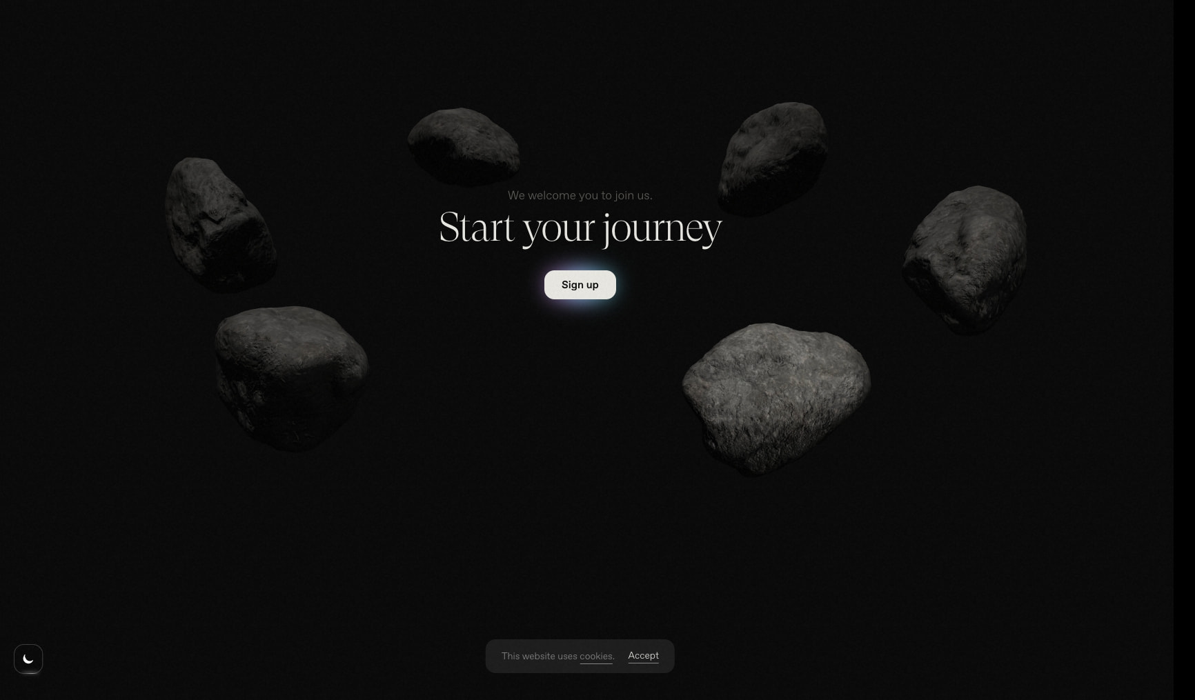 Cosmos captured website design