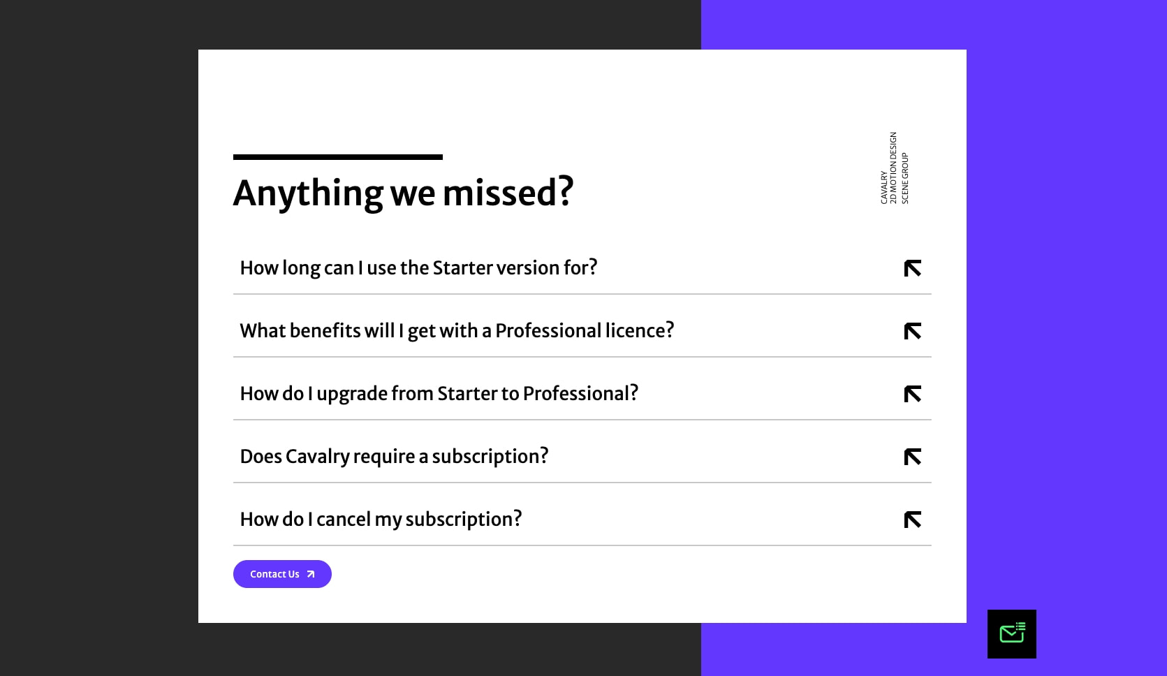 Cavalry – Pricing. Explore powerful Cavalry features. captured website design