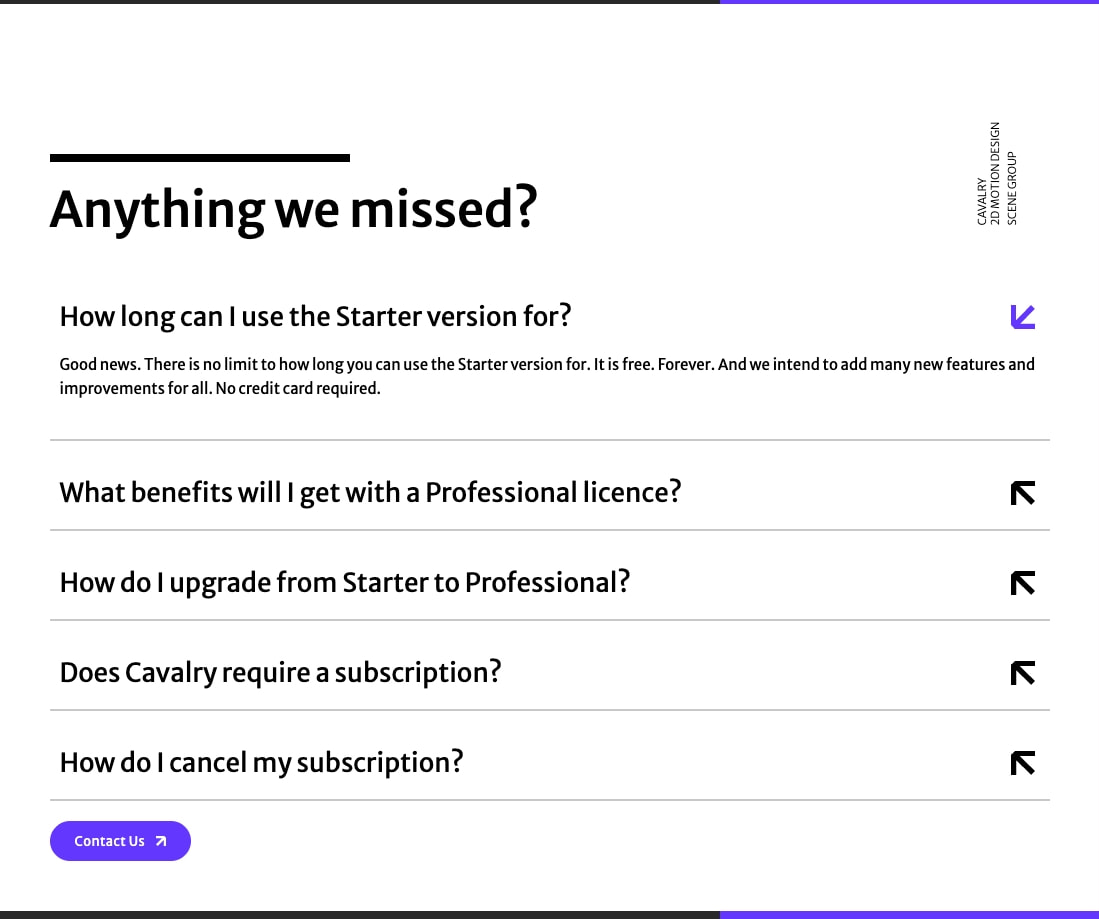 Cavalry – Pricing. Explore powerful Cavalry features. captured website design