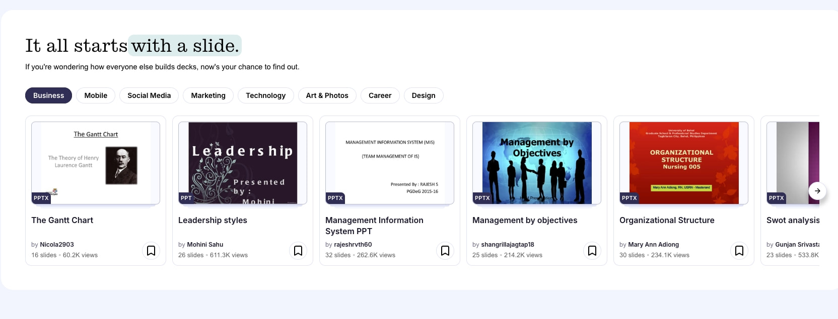 Share & Discover Presentations | Slideshare captured website design